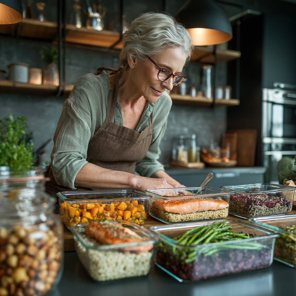 Čerstvé potraviny na dřevěném stole